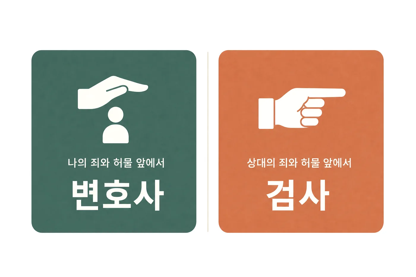 같은 사람이 대상에 따라 바꿔 쓰는 두 얼굴 — 나에게는 변호사, 상대에게는 검사